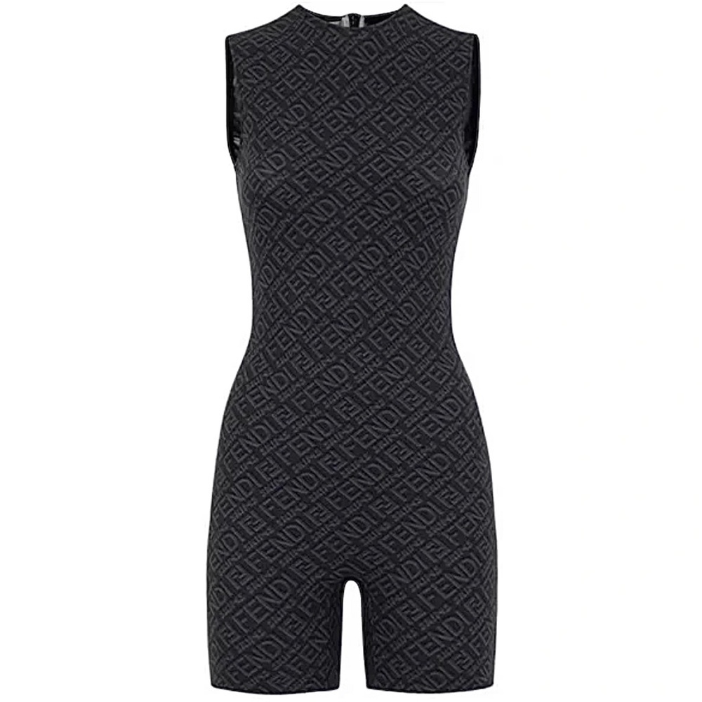 FENDI X SKIMS black sleeveless romper onesie